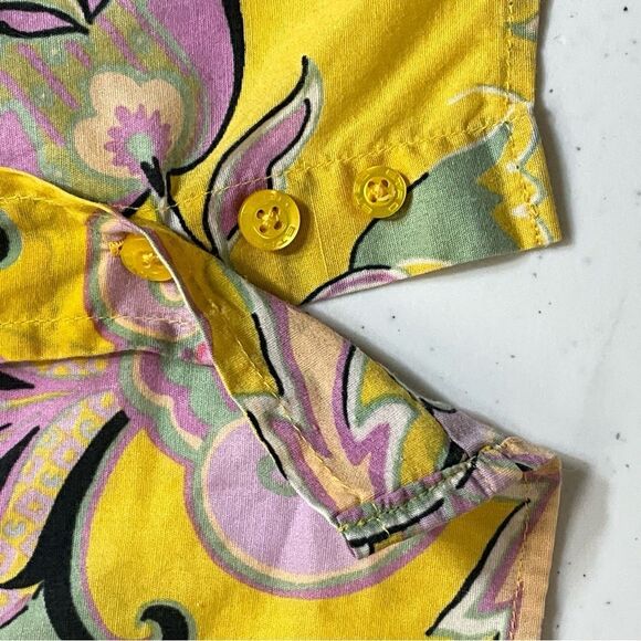 Etro Milano Yellow Floral Paisley Button-Up Shirt – Size 40 (US S/M) - Picture 7 of 8